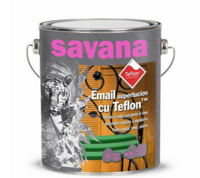 Email Savana superlucios cu Teflon, pentru interior și exterior, alb polar, 0.75 L