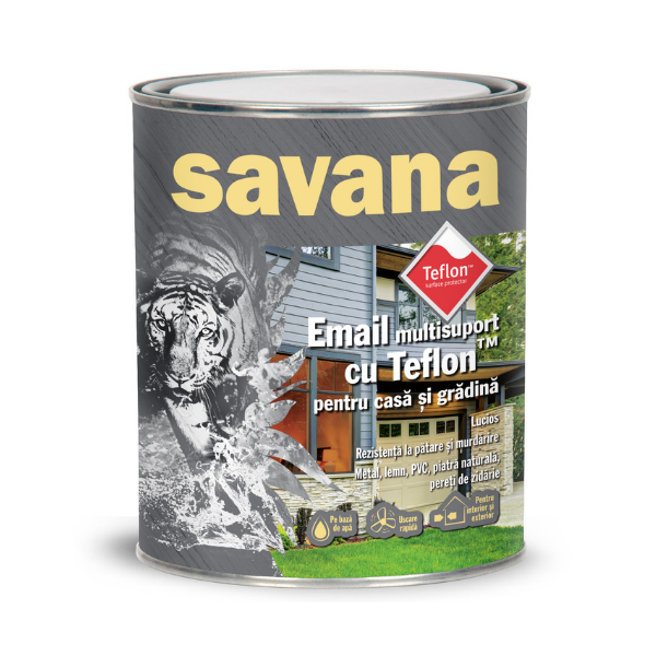 Email Savana pentru casă și gradină, pe baza de apă, interior/exterior, alb, 0.75 L