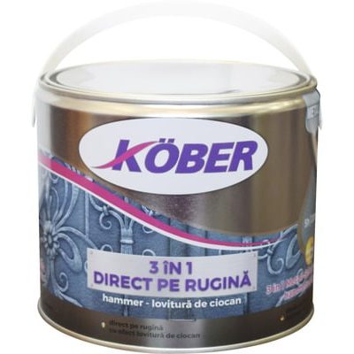 Email anticoroziv Kober cu efect ”lovitură de ciocan” , Negru, 2.5 L