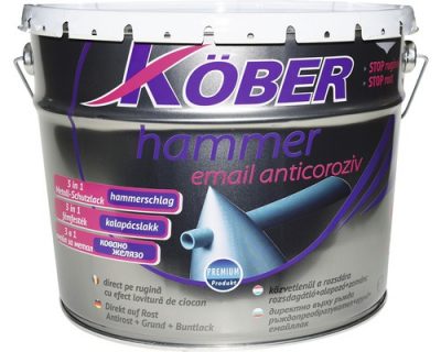Email anticoroziv Kober cu efect ”lovitură de ciocan” , Argintiu, 10 L