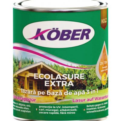 Kober Ecolasure Extra, lazură pe bază de apă 3 în 1, Trandafir, 0.75 L