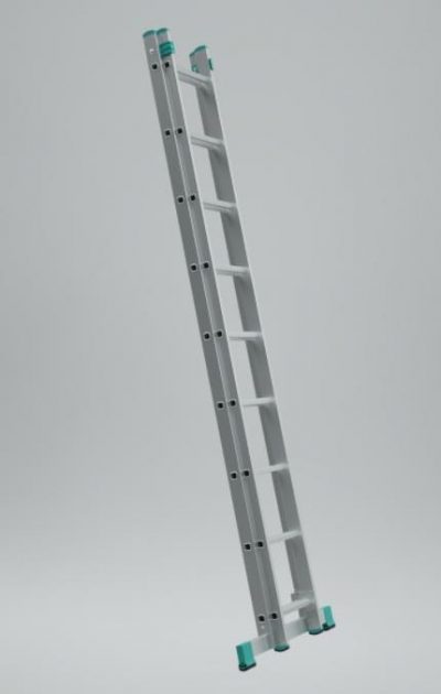 Scara cu doua tronsoane Alverosal, aluminiu 9 trepte, inaltime tronsoane 258 cm