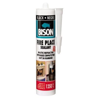 Mastic refractar rezistent la temperaturi ridicate, Bison Fire Place Sealant 1250°C, negru, 530 g