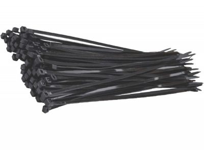 Set coliere plastic, LumyTools, negru, 2.5 x 200 mm