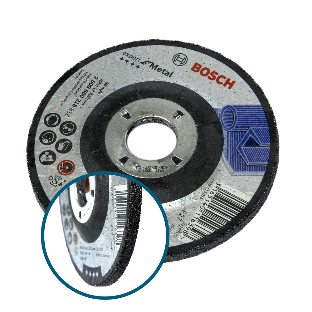 Disc pentru slefuirea metalelor, Bosch Expert for Metal, 115 x 6 x 22.23 mm