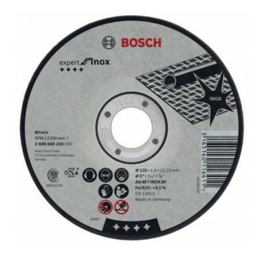 Disc abraziv Bosch Expert for Inox, 125 x 1.6 x 22.23 mm