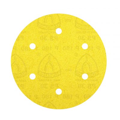 Disc abraziv cu autofixare, Klingspor, 220 mm, granulatie 80, galben