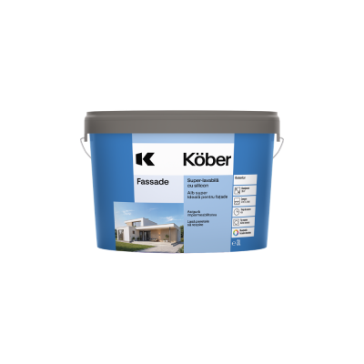 Vopsea superlavabilă Kober Fassade cu adaos de silicon, pentru exterior, 3 L