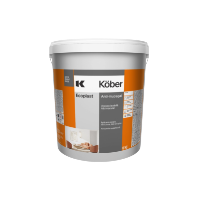 Vopsea lavabilă de interior, Ecoplast, Antimucegai, albă, 40 L