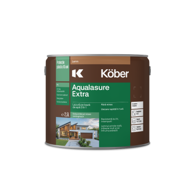 Lazură pe bază de apă 3 in 1, Kober Aqualasure Extra, Teak, 2.5 L