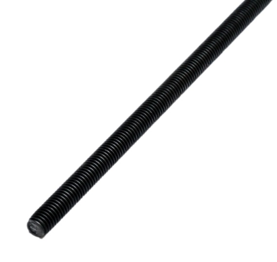 Tija filetata, din otel, diametrul M8, 1 m lungime, negru