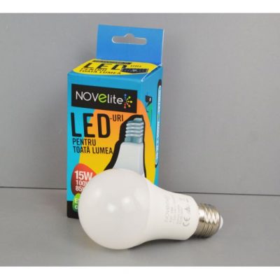 Bec LED 9W, A60, E27, lumina rece 6400K, Novelite