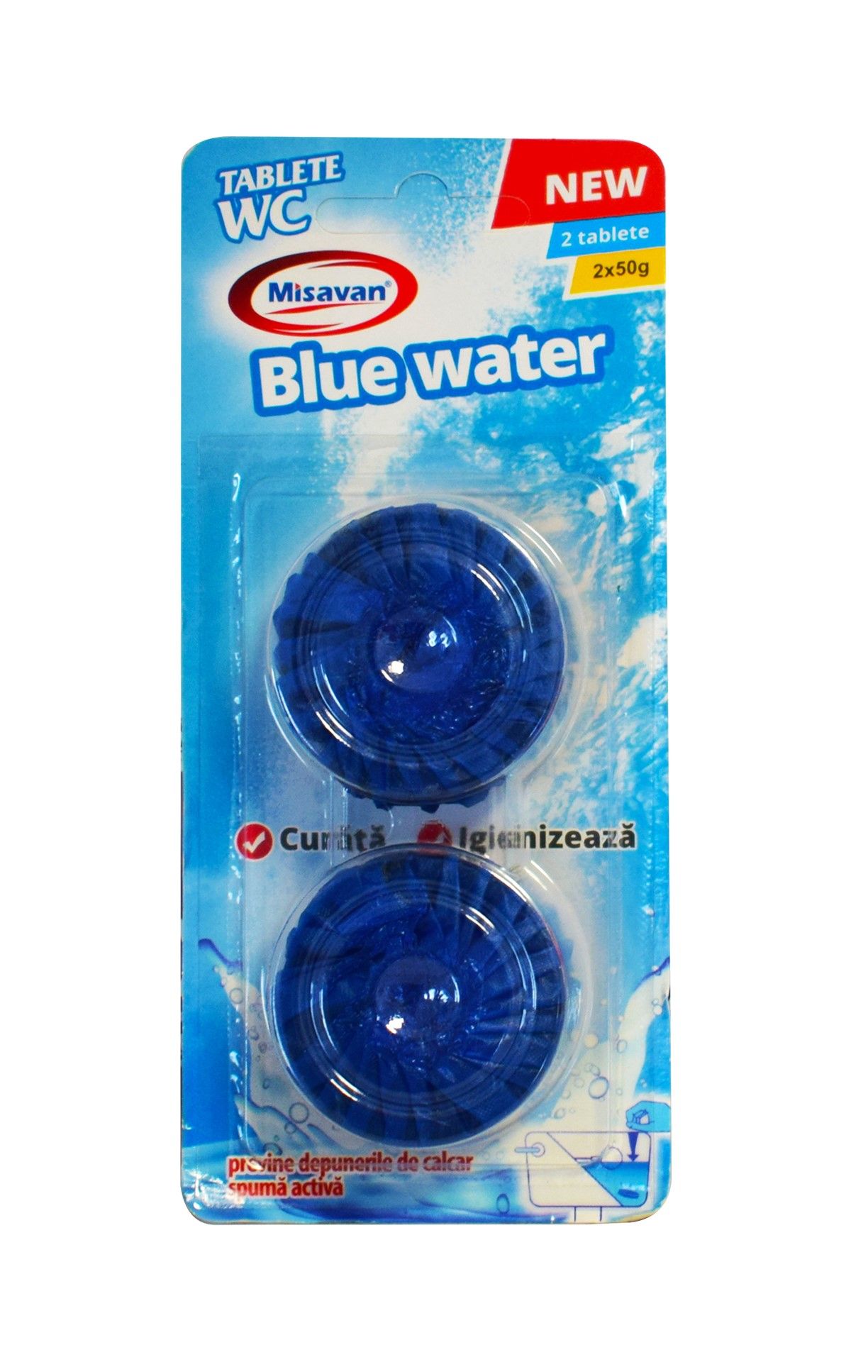 Tablete bazin Wc Misavan Blue Water, 2x50g