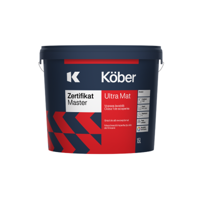 Vopsea lavabila de interior Kober Zertifikat Master UltraMat, alba, 15L