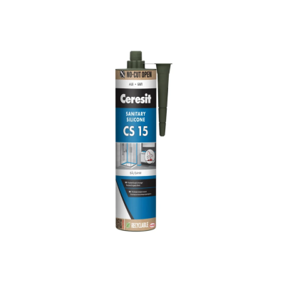 Silicon sanitar Ceresit CS15, pentru baie si bucatarie, alb, 280 ml